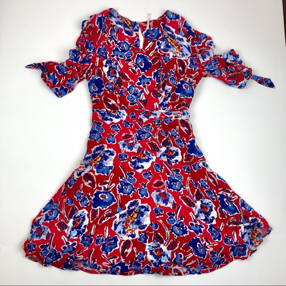 NWOT Free People Floral Faux Wrap Dress